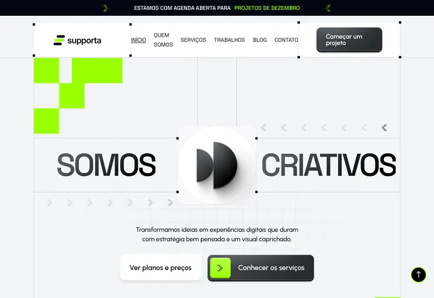 Modelo de site para agência de ia