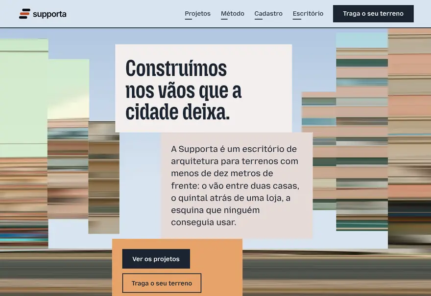 Modelo de site para arquitetura