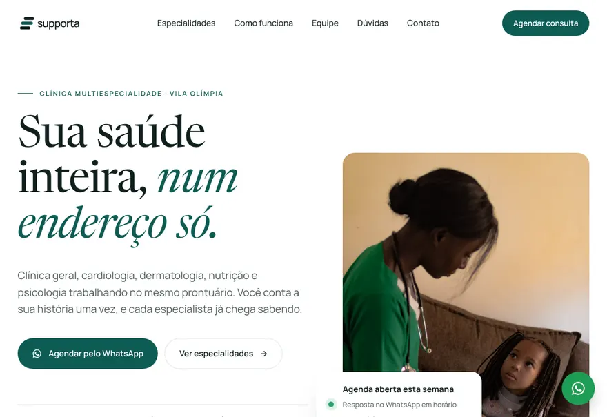 Modelo de site: Clínica médica
