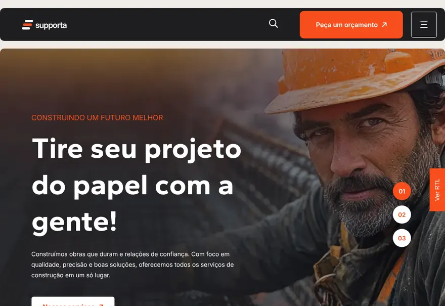 Modelo de site para construção civil