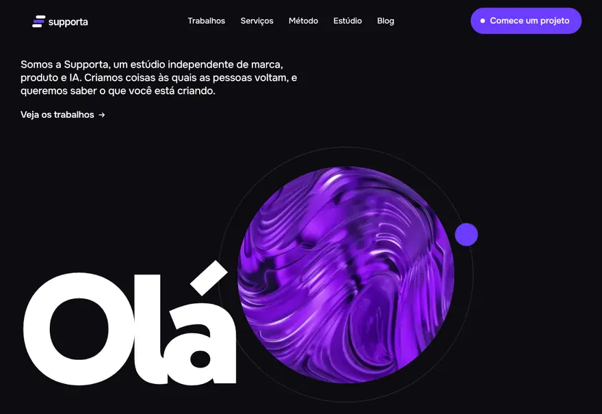 Modelo de site para estúdio de design