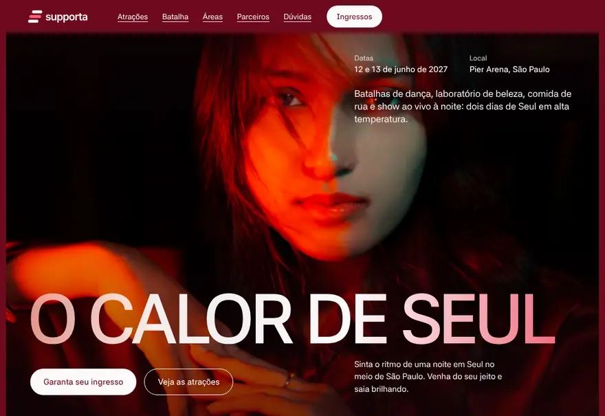 Modelo de site para eventos