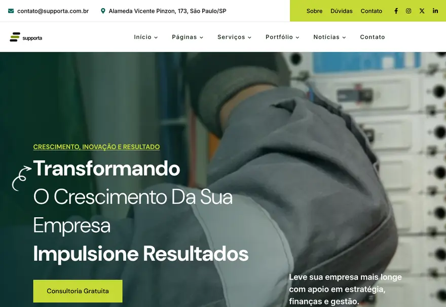 Modelo de site para consultoria financeira