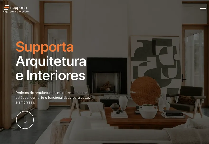Modelo de site para design de interiores