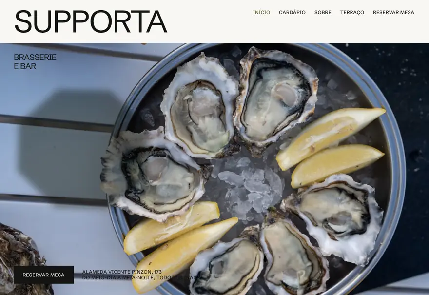 Modelo de site: Restaurante