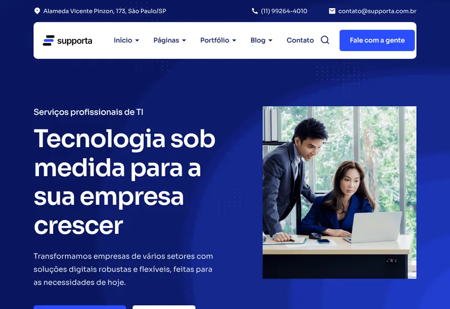 Modelo de site: TI e tecnologia
