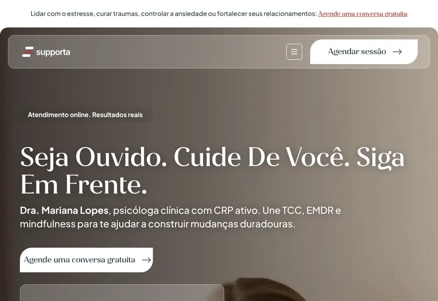 Modelo de site para terapia