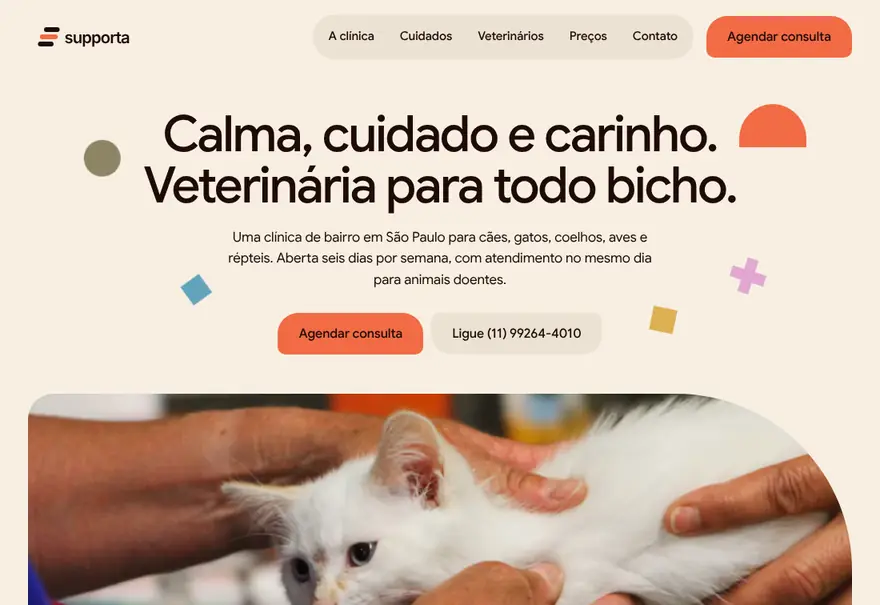Modelo de site para clínica veterinária